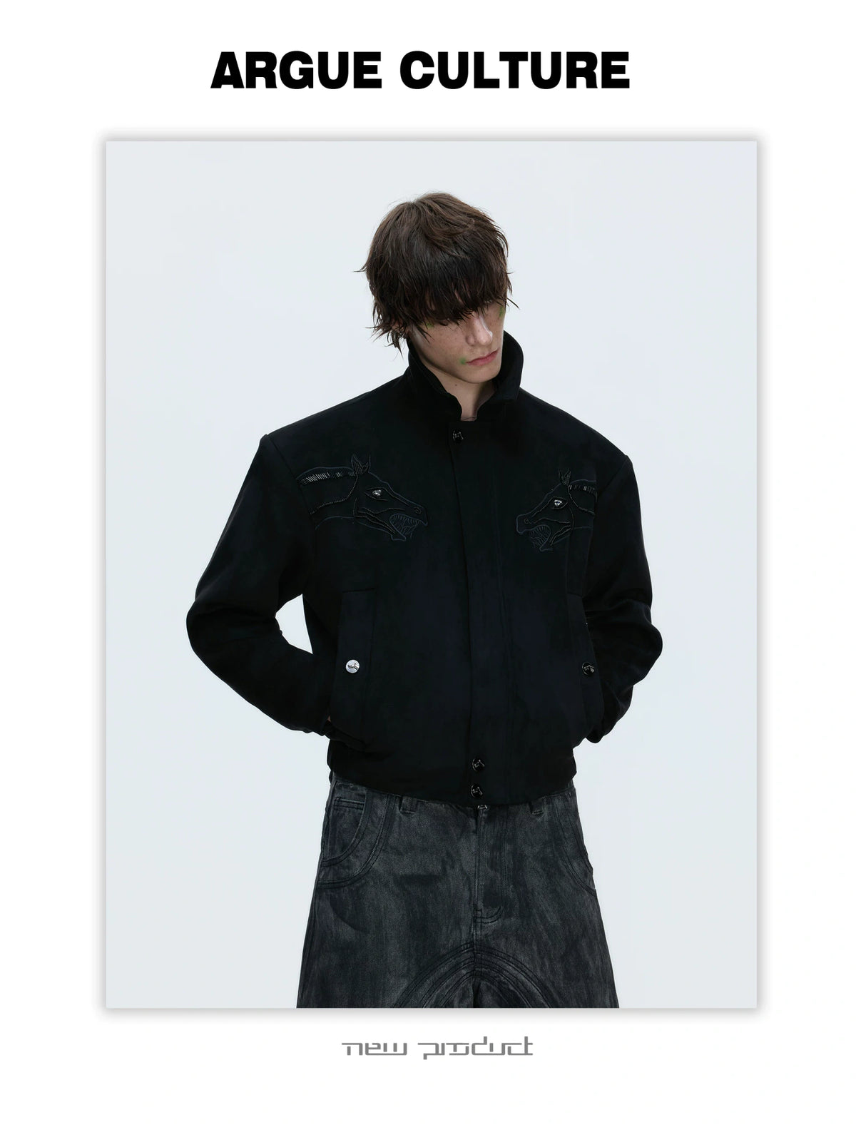 Cropped Suede Jacket with Detachable Faux Fur Collar - description image 3
