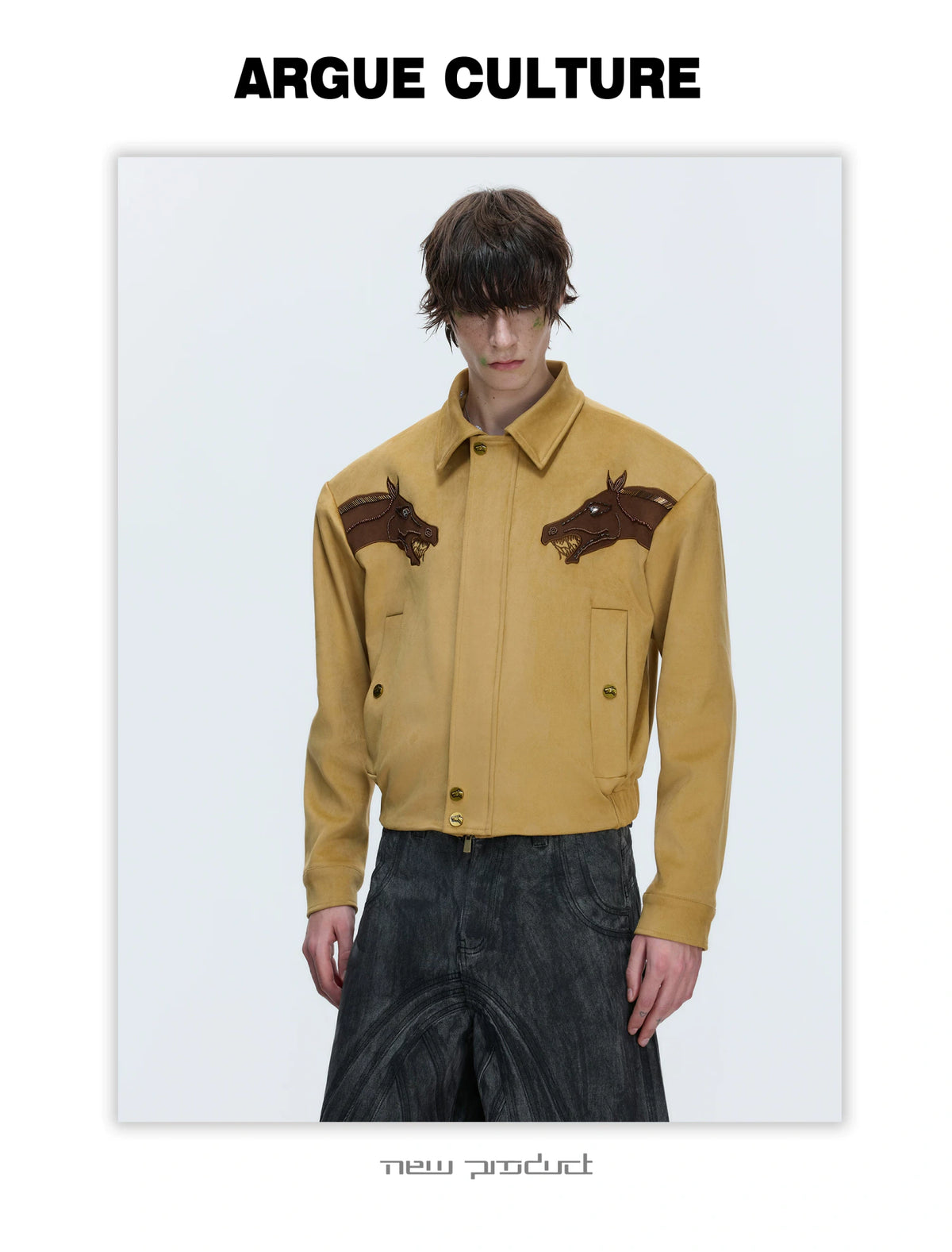 Cropped Suede Jacket with Detachable Faux Fur Collar - description image 9