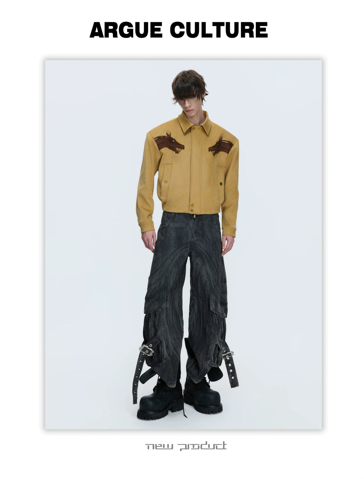 Cropped Suede Jacket with Detachable Faux Fur Collar - description image 10
