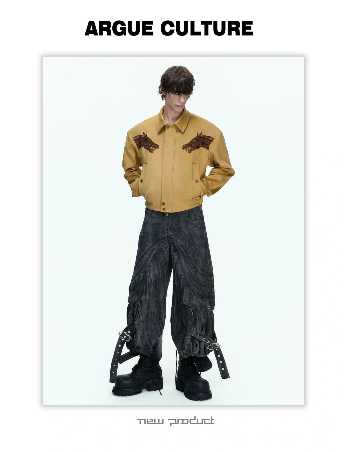 Cropped Suede Jacket with Detachable Faux Fur Collar - description image 11