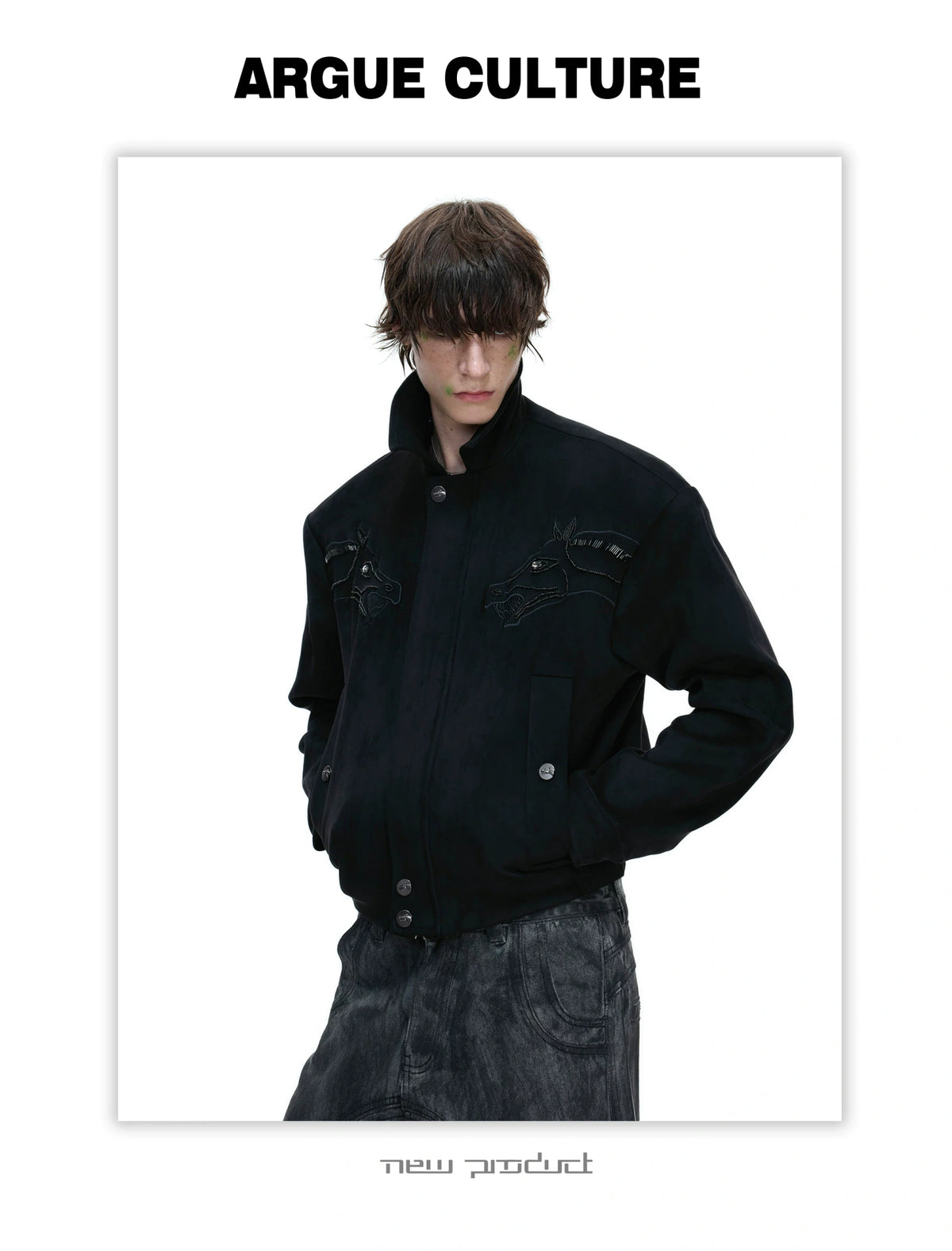 Cropped Suede Jacket with Detachable Faux Fur Collar - description image 13