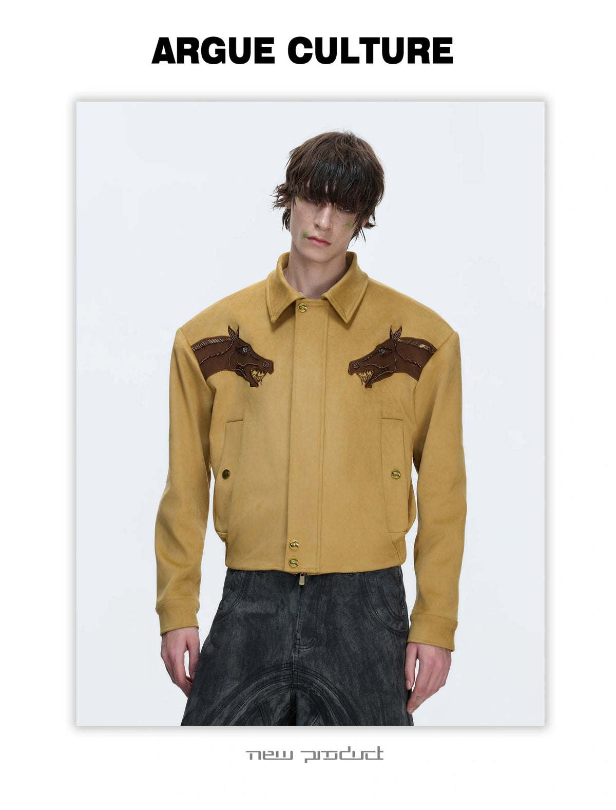 Cropped Suede Jacket with Detachable Faux Fur Collar - description image 15