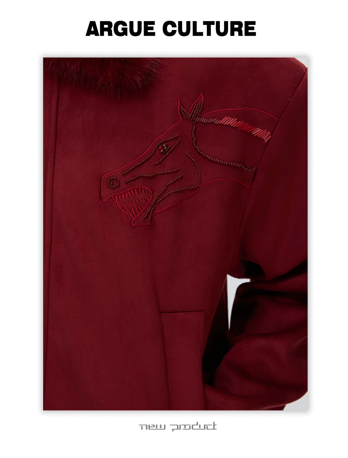 Cropped Suede Jacket with Detachable Faux Fur Collar - description image 17