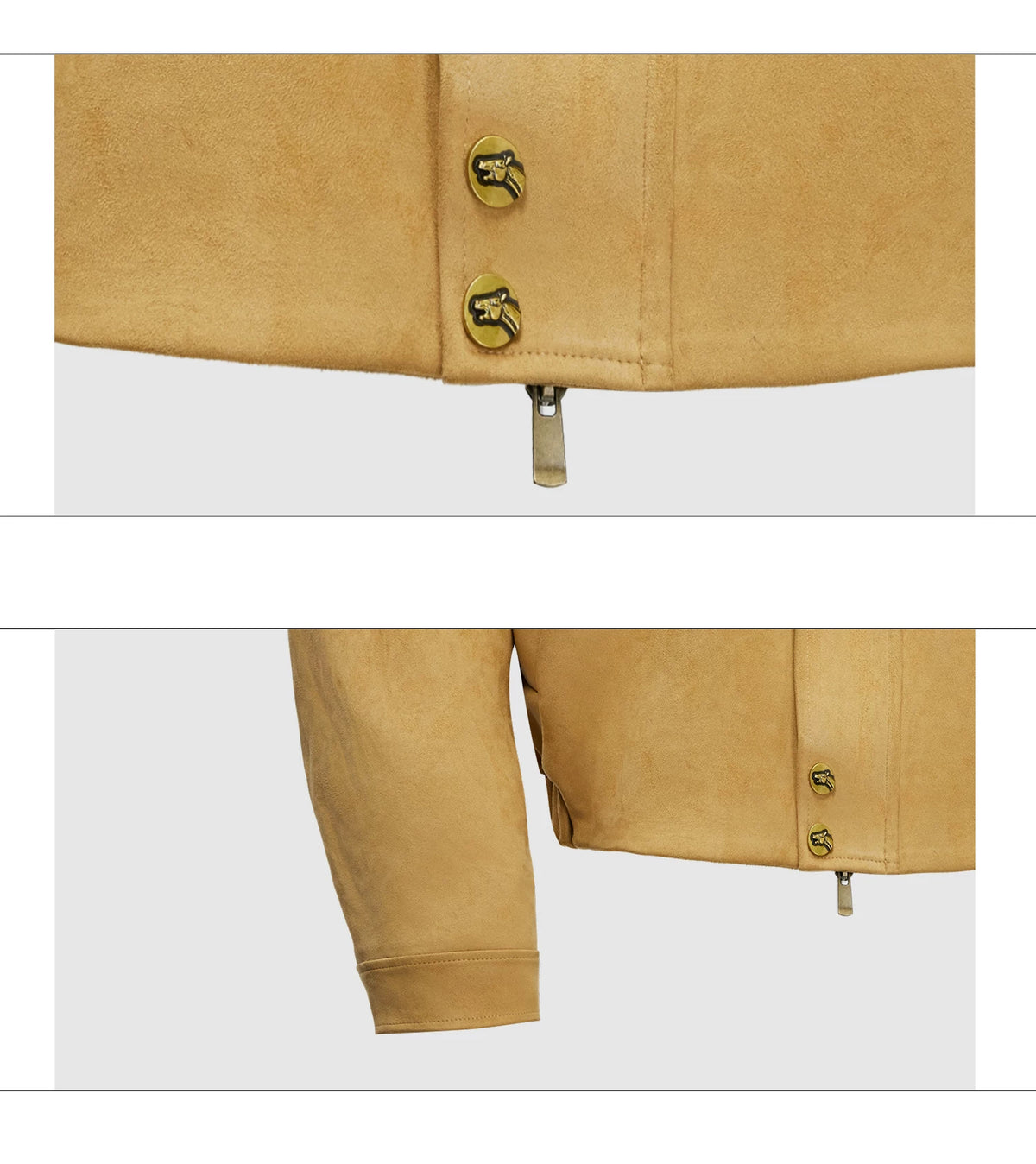 Cropped Suede Jacket with Detachable Faux Fur Collar - description image 23
