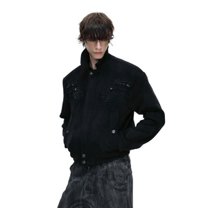 Cropped Suede Jacket with Detachable Faux Fur Collar - main image 5