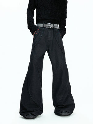 Washed Black Wide-Leg Jeans | Mid-Rise Streetwear - main image 4