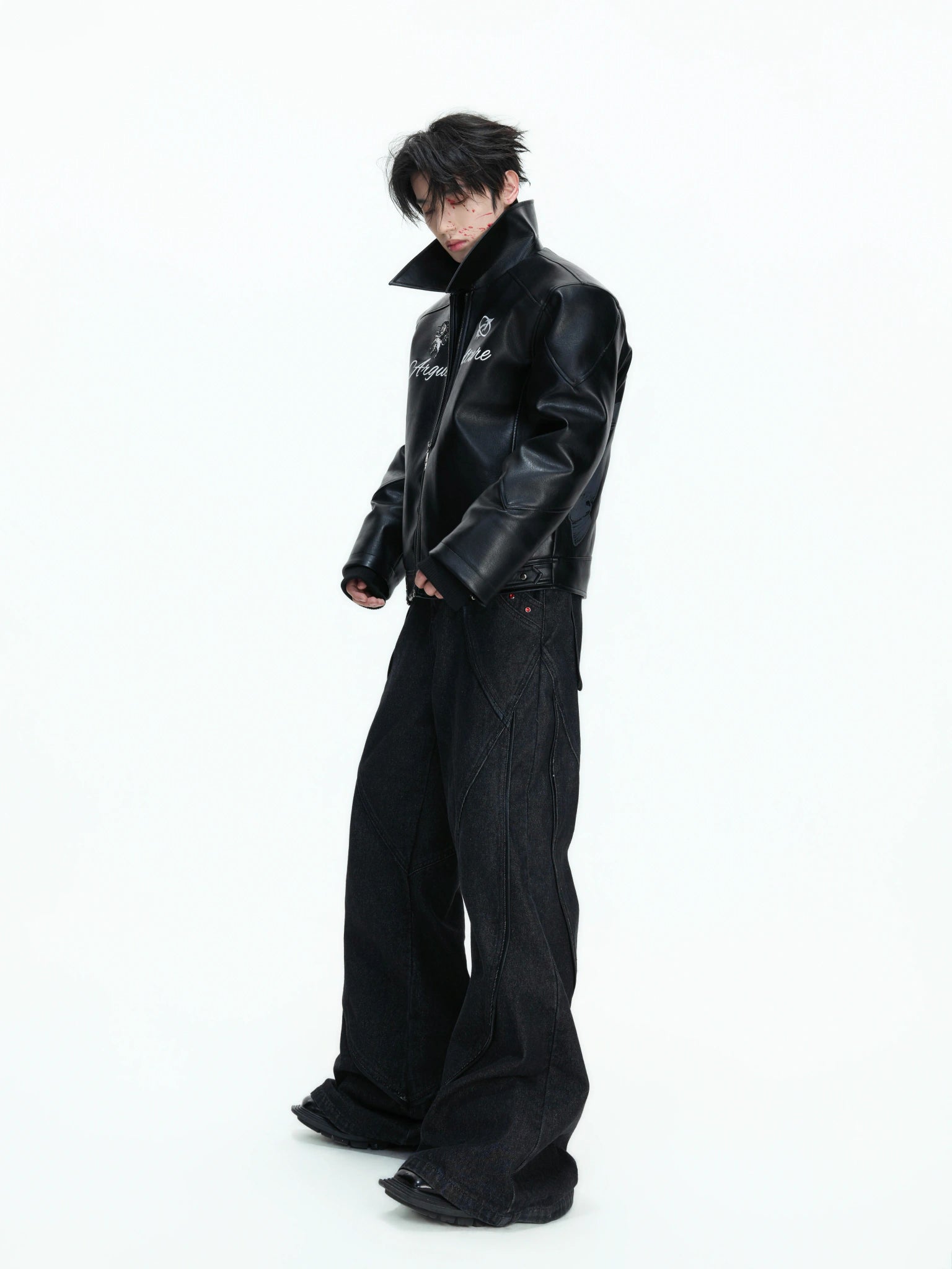 Washed Black Wide-Leg Jeans | Mid-Rise Streetwear - main image 5