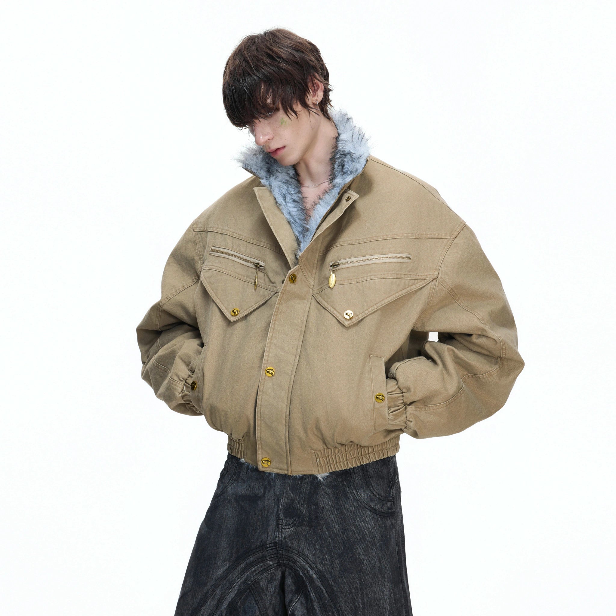 Washed Canvas Workwear Jacket | Relaxed Utility - main image 3
