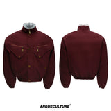 Washed Canvas Workwear Jacket | Relaxed Utility - Burgundy