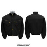 Washed Canvas Workwear Jacket | Relaxed Utility - Black