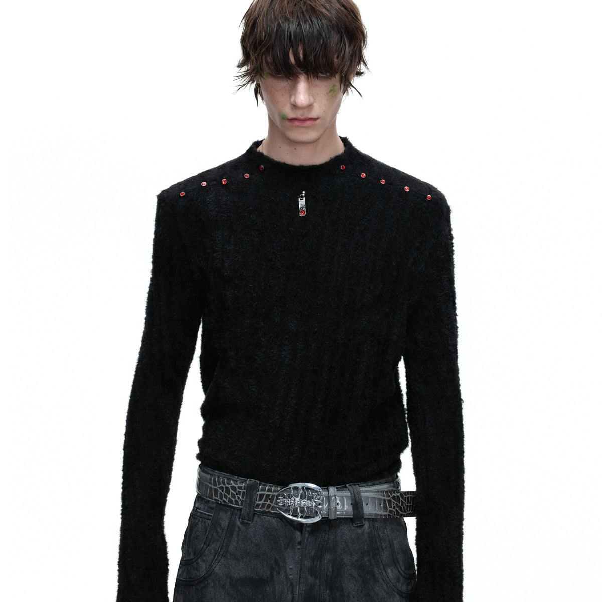 Red-Studded Brushed Cotton Crewneck Base Layer - main image 2