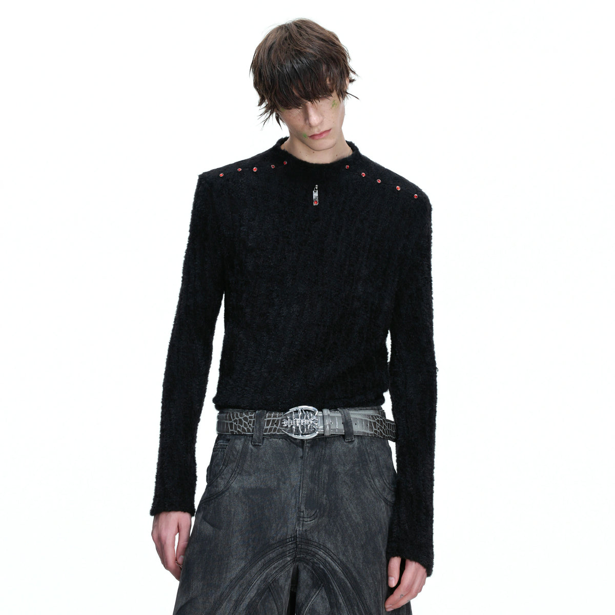Red-Studded Brushed Cotton Crewneck Base Layer - main image 4