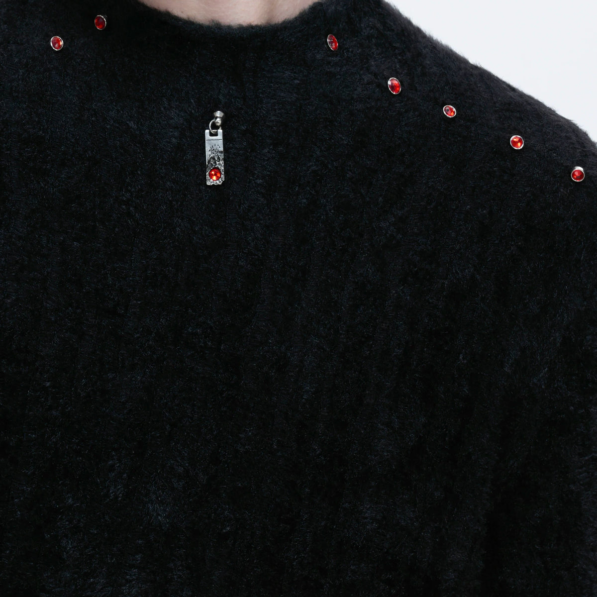 Red-Studded Brushed Cotton Crewneck Base Layer - main image 5