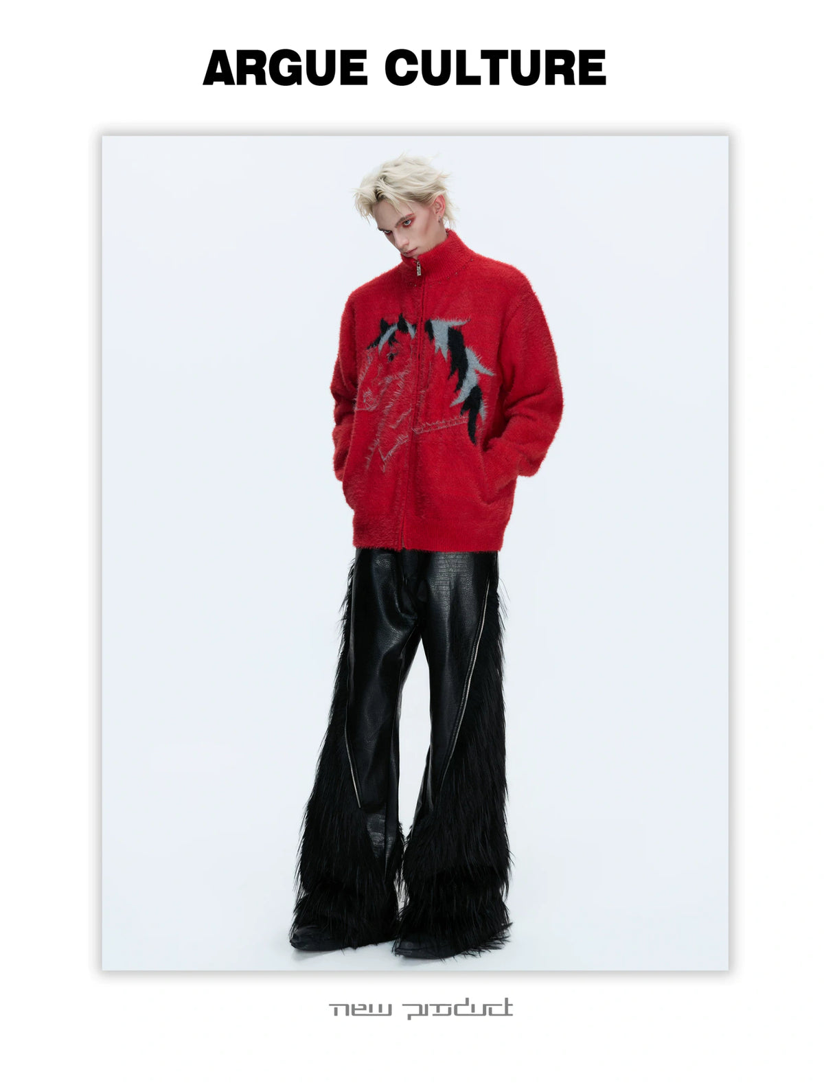 Asymmetric Wool-Blend Zip Cardigan | High-Neck Knit - description image 6