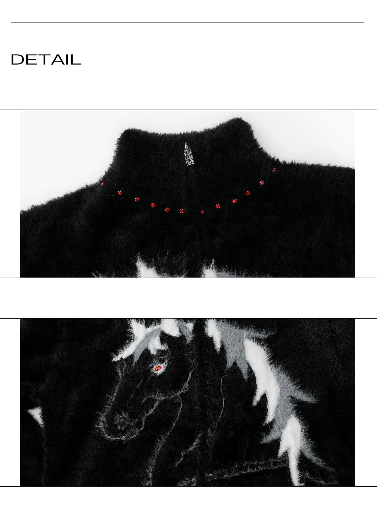 Asymmetric Wool-Blend Zip Cardigan | High-Neck Knit - description image 8