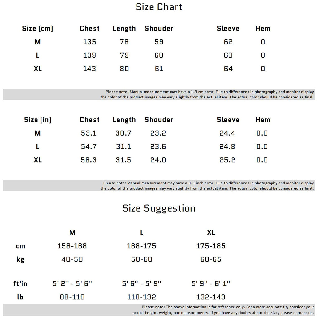 Size Chart for Oversized Textured Green Wool Blend Suit Jacket