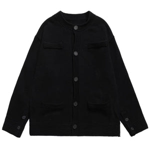 Christmas-Chunky-Knit-Cardigan---Minimalist-Couple-Sweater-Black