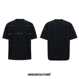 Chunky-Chain-Detail-Shoulder-Pad-Black-Tee---320g-Cotton-Black-T-shirt