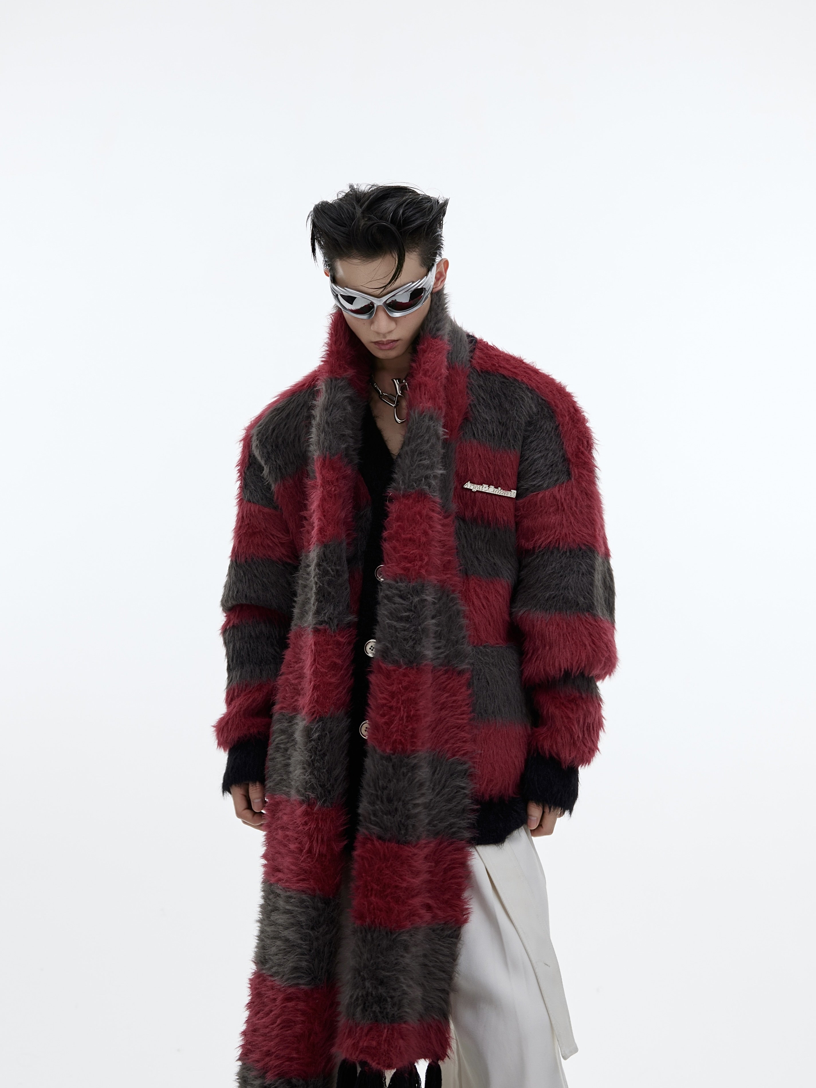 Chunky-Christmas-Knit-Sweater---Oversized-Scarf-Design---Streetwear-Gray-(Built-In Scarf)