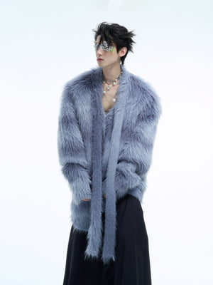 Chunky-Knit-Sweater---Fuzzy-Gradient-Ribbon-Design---Oversized-Streetwear-Blue-Shirt