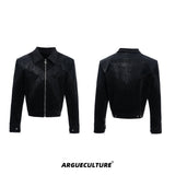 Croc-Embossed-Oversized-Bomber-Jacket-with-Metal-Studs-Black-jacket