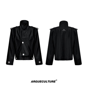 Crocodile-Print-Biker-Jacket---Faux-Two-Piece-Retro-Streetwear-Black