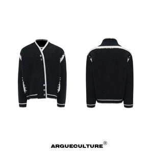 Deconstructed-Asymmetrical-Glitter-Knit-Sweater---Streetwear-Top-Black-Jacket