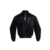 Deconstructed-Biker-Jacket---Heavyweight-Leather-with-Metal-Buckles-Black-Shirt