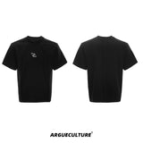 Deconstructed-Box-Fit-Tee---Raw-Edge-Sleeves---Metal-Logo-Black-T-shirt