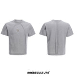 Deconstructed-Box-Fit-Tee---Raw-Edge-Sleeves---Metal-Logo-Gray-T-shirt