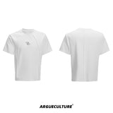 Deconstructed-Box-Fit-Tee---Raw-Edge-Sleeves---Metal-Logo-White-T-shirt