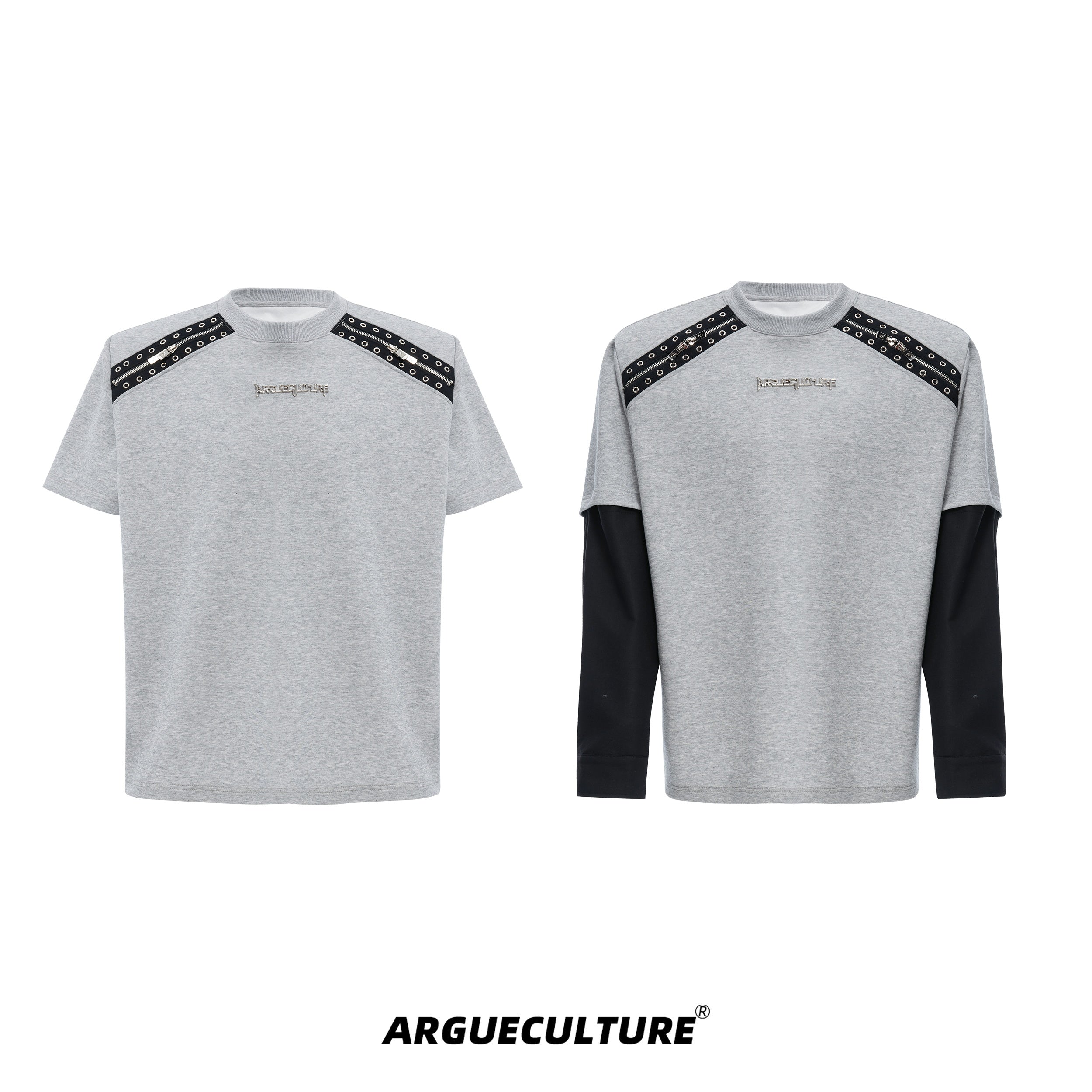 Deconstructed-Color-Block-Tee---Detachable-Sleeve-Streetwear-Top-Gray-Jacket