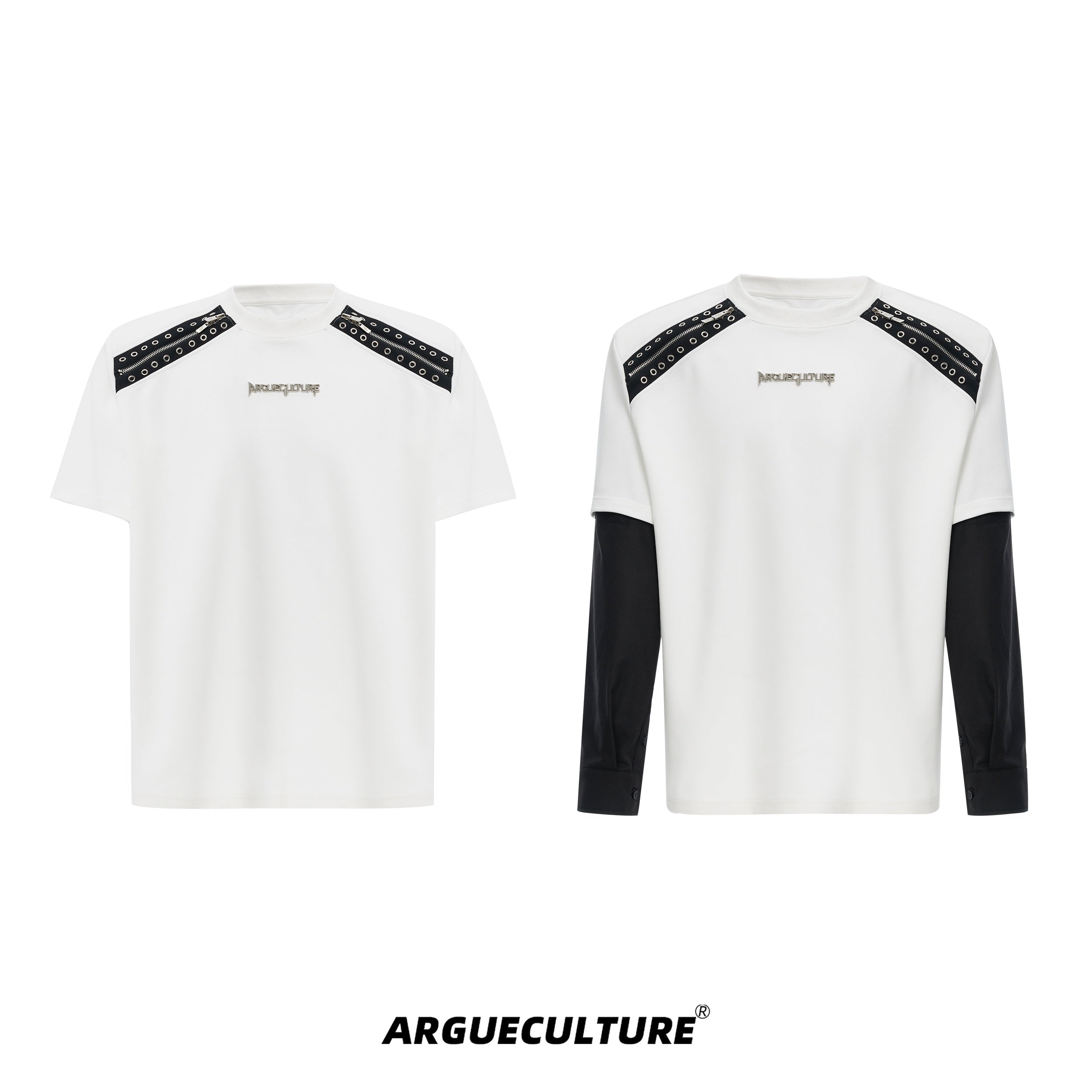Deconstructed-Color-Block-Tee---Detachable-Sleeve-Streetwear-Top-White-Jacket