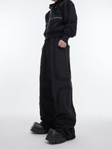 Deconstructed-Cropped-Hoodie---Distressed-Red-Streetwear-Set-Black-Pants