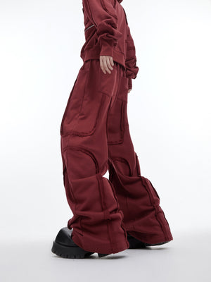 Deconstructed-Cropped-Hoodie---Distressed-Red-Streetwear-Set-Red-Pants