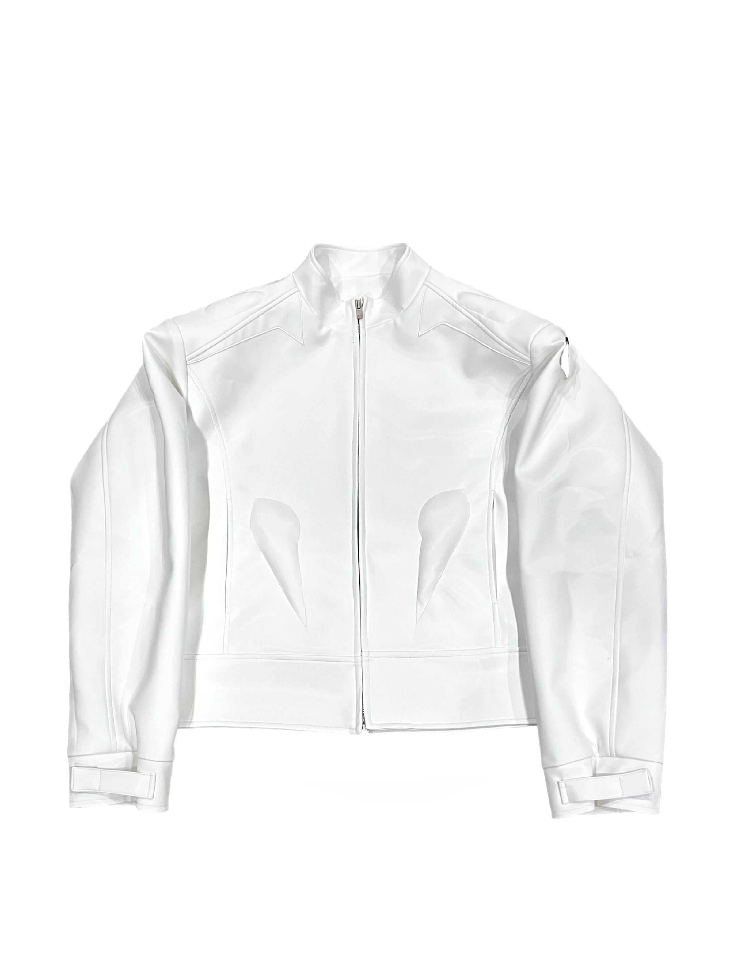 Deconstructed-Cropped-Leather-Jacket---Edgy-Metal-Logo-Design-White