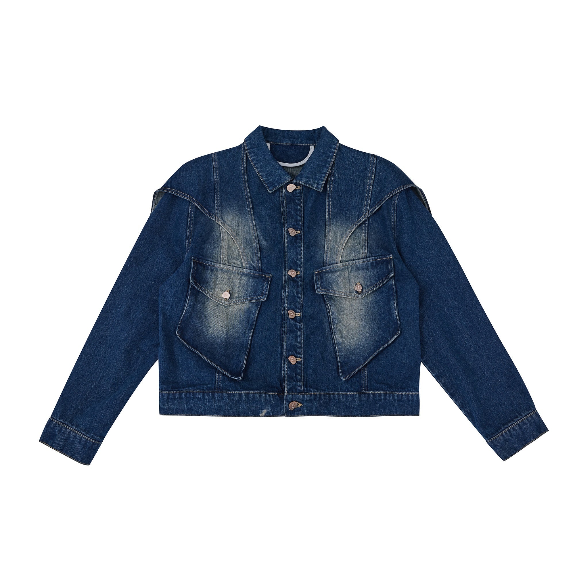 Deconstructed-Denim-Set---Cropped-Jacket--Wide-Leg-Pants-Blue-Top-