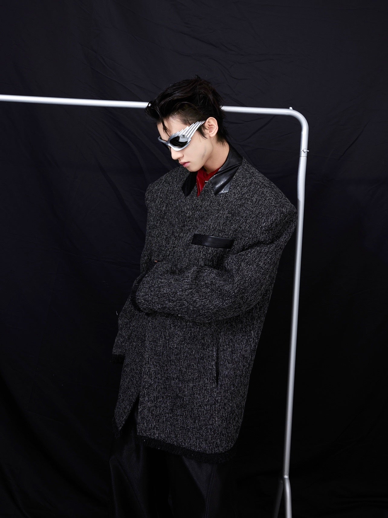 Deconstructed-Double-Layer-Blazer---Spring-Streetwear-Jacket-Gray