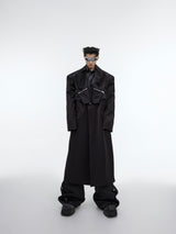 Deconstructed-Double-Layer-Long-Trench-Coat-with-Metallic-Details-Black