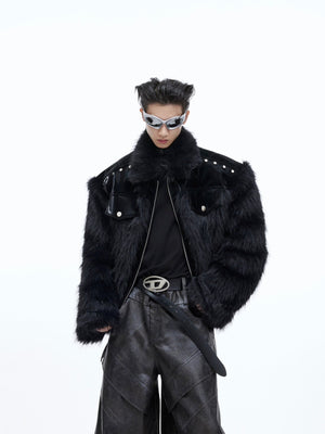 Deconstructed-Fur-Trim-Leather-Jacket---Streetwear-Short-Coat-Black