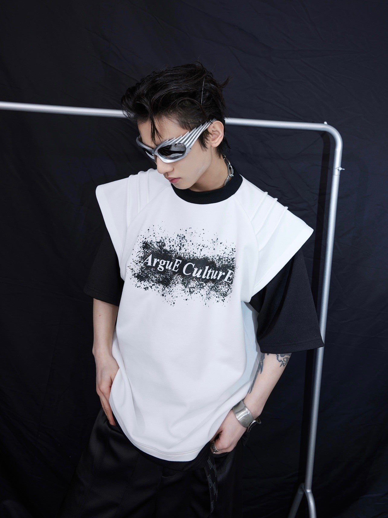 Deconstructed-Graphic-Tee---Distressed-Ink-Print-Oversized-Streetwear-White