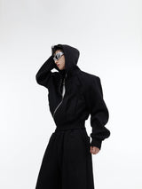 Deconstructed-Hoodie-Set---Metallic-Zip-Up--Glitter-Streetwear-Black-Top