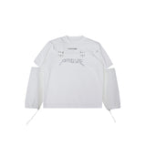 Deconstructed-Mesh-Sleeve-Tee-with-Metal-Logo-Detail-White