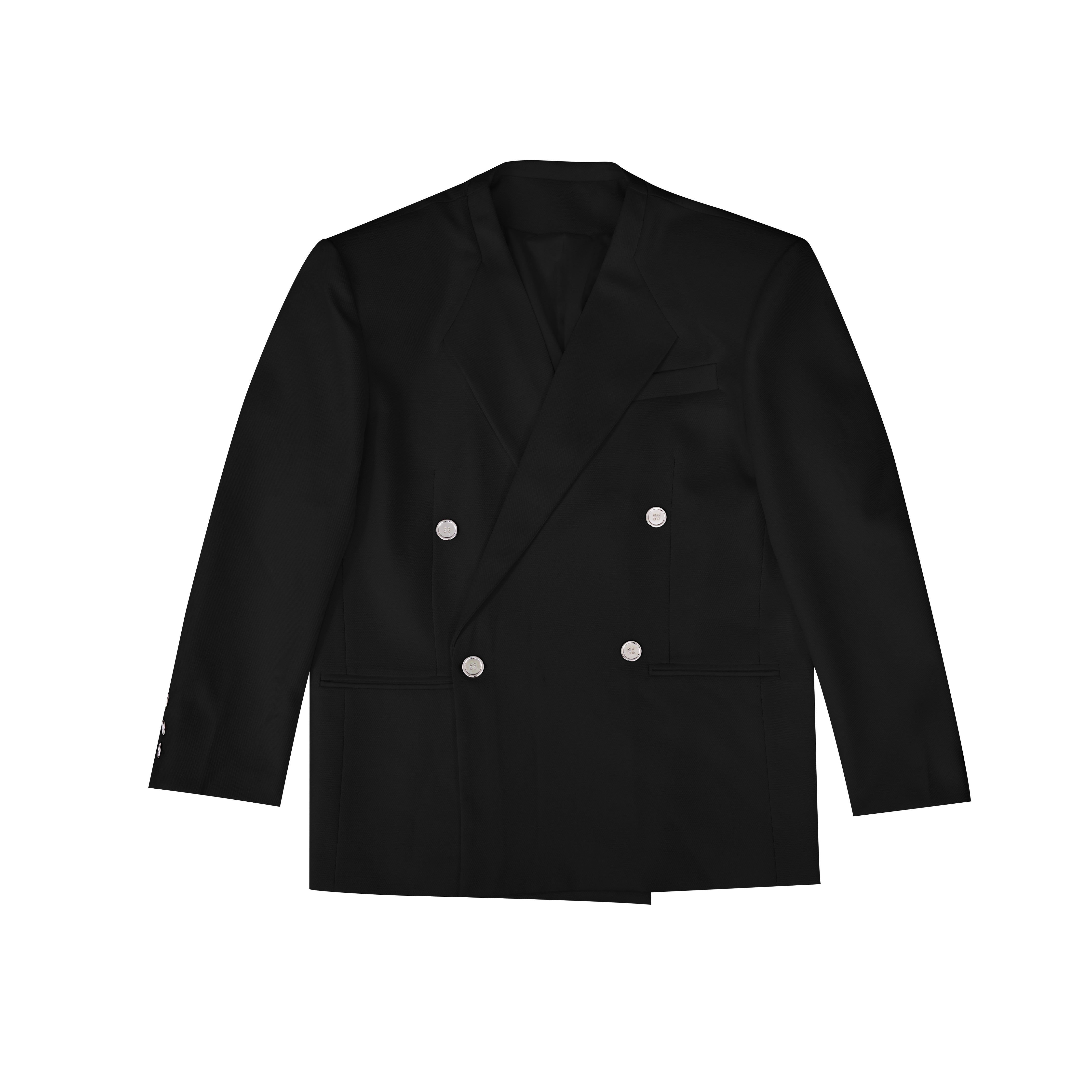 Deconstructed-Metal-Button-Oversized-Blazer---White-Streetwear-Suit-Black-Top