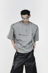 Deconstructed-Metal-Clip-Shoulder-Pad-Tee---Streetwear-Top-Gray