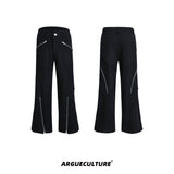Deconstructed-Metal-Zip-Blazer---Twill-Texture-Suit-Set-Black-Bottoms