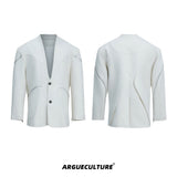 Deconstructed-Metal-Zip-Blazer---Twill-Texture-Suit-Set-Jacket