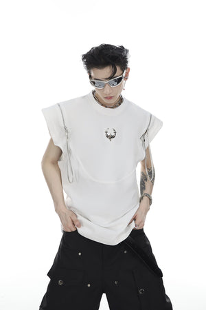 Deconstructed-Metal-Zip-Sleeveless-Tee---Streetwear-Summer-Vest-White