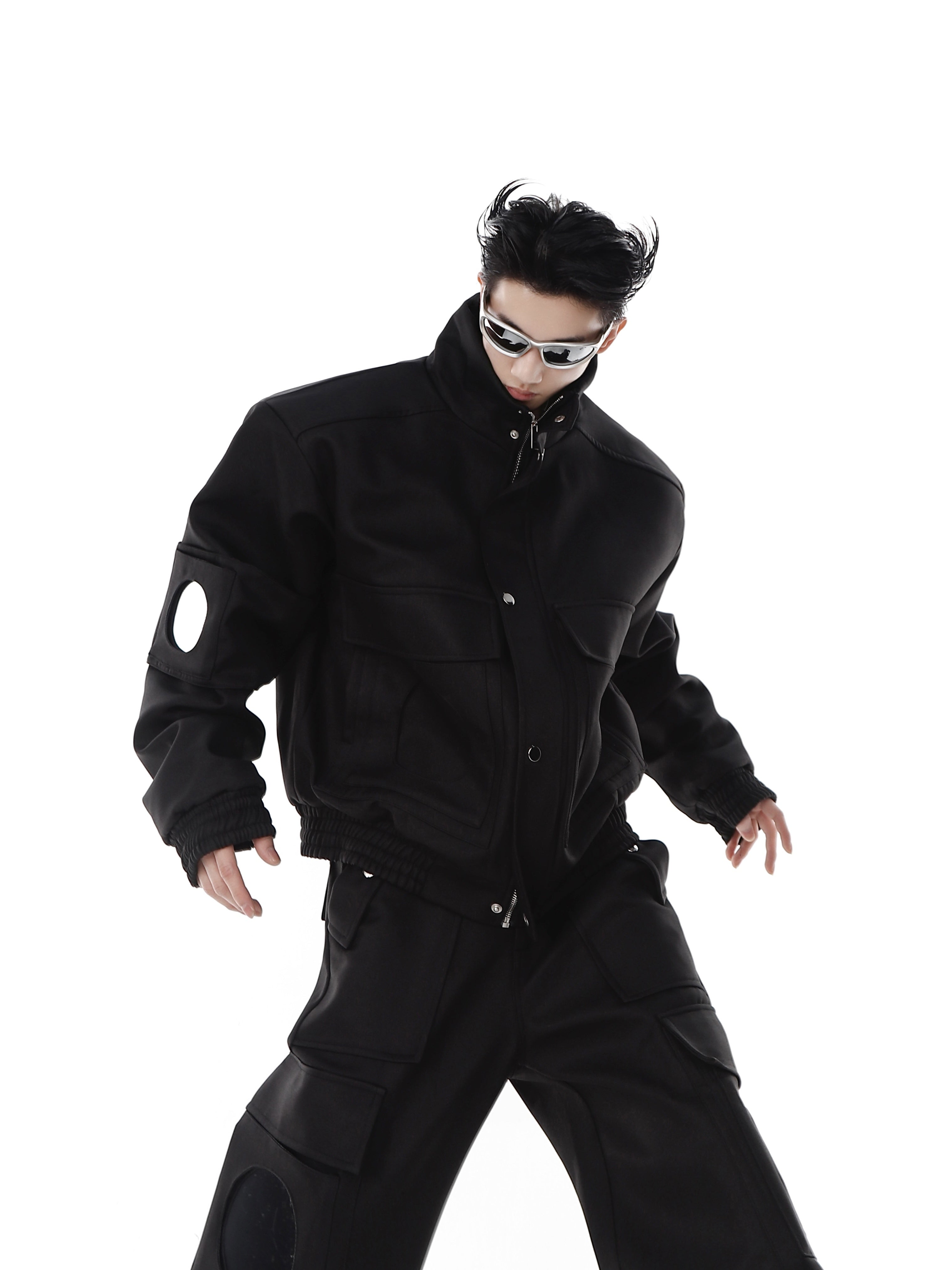 Deconstructed-Mirror-Panel-Cropped-Jacket---Oversized-Pockets-Streetwear-Black