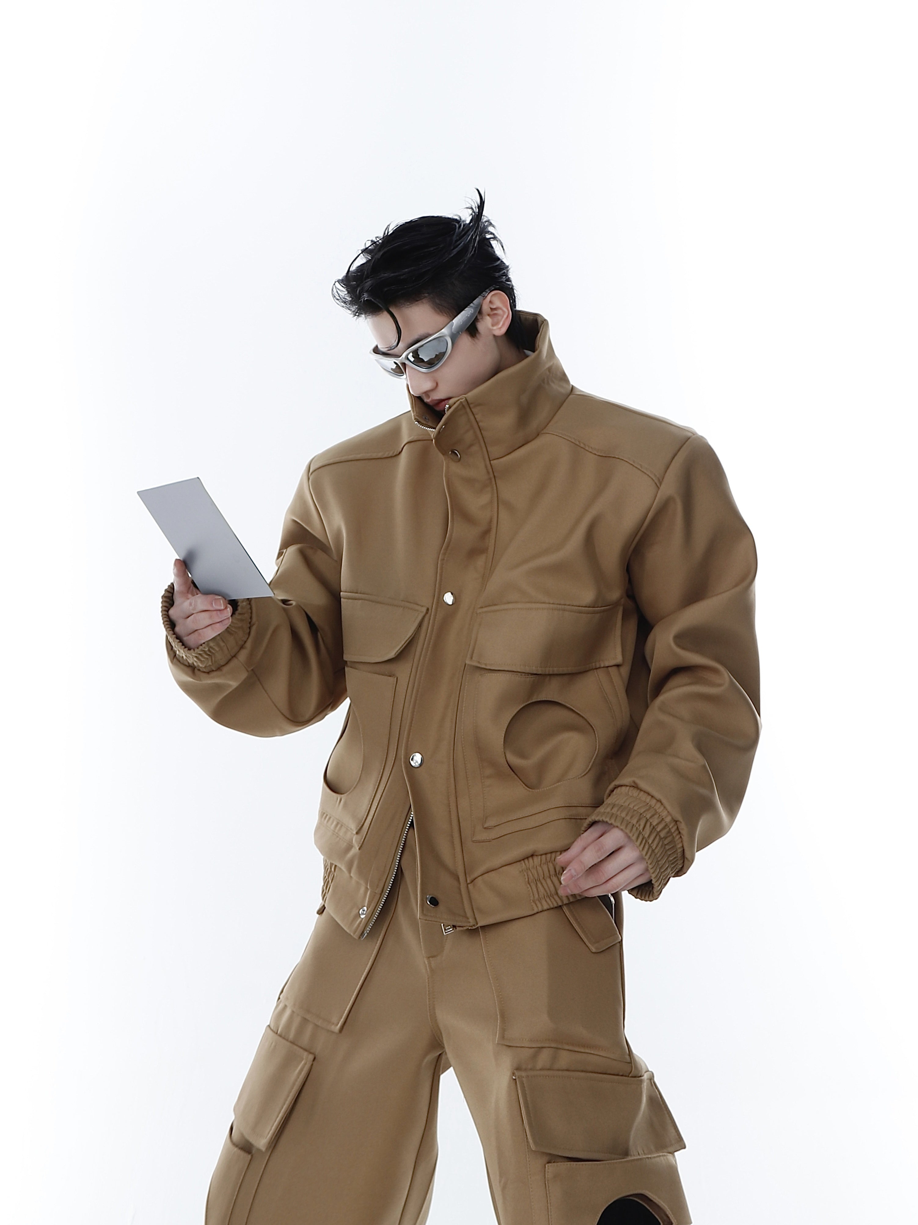 Deconstructed-Mirror-Panel-Cropped-Jacket---Oversized-Pockets-Streetwear-Khaki